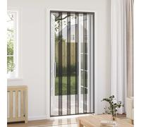 vidaXL Pantalla de puerta contra insectos con cortina de malla Negro