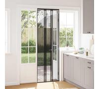 vidaXL Pantalla de puerta contra insectos con cortina de malla Negro