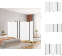 vidaXL, pantalla divisoria de 4 paneles, color blanco, 346 x 180 cm, tela