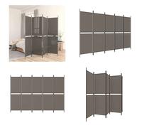 vidaXL, pantalla divisoria de 5 piezas, color antracita, 250 x 220 cm, tela. Ideal para separar espacios