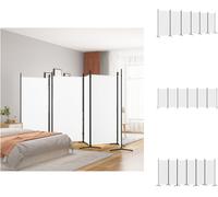 vidaXL, pantalla divisoria de 6 paneles, blanca, 520x180 cm, tela