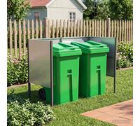 vidaXL Pantalla para contenedor de basura 167 x 85 x 113 cm Plateado