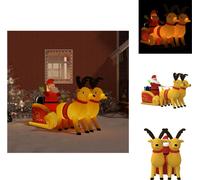 vidaXL Papá Noel inflable con renos y luces LED, 130 cm - Iluminación navideña