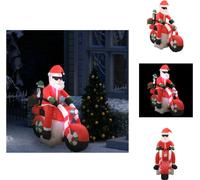 vidaXL Papá Noel inflable en motocicleta con luces LED, IP44, 160 cm - Iluminación navideña