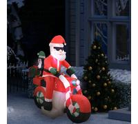 vidaXL Papá Noel inflable navideño en moto LED IP44 160 cm