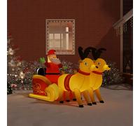 vidaXL Papá Noel y renos de Navidad inflables con LED 130 cm