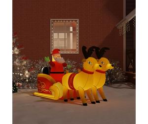 vidaXL Papá Noel y renos de Navidad inflables con LED 130 cm