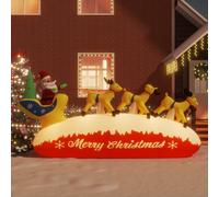 vidaXL Papá Noel y renos de Navidad inflables con LED 145 cm