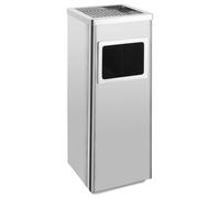 vidaXL Papelera con cenicero 36 L Acero Inoxidable
