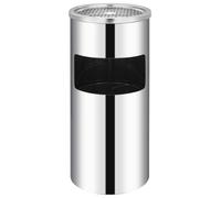 vidaXL Papelera con cenicero de pared acero inxodable 26 L