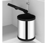 vidaXL Papelera de cocina empotrada acero inoxidable 12 L