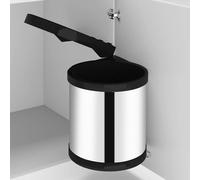 vidaXL Papelera de cocina empotrada acero inoxidable 8 L