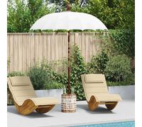 vidaXL Paraguas balinés con base 250 Crema y Blanco 190 x 190 x 250 cm