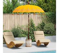 vidaXL Paraguas balinés con base Amarillo 185 x 185 x 260 cm Algodón