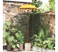 vidaXL Paraguas balinés con base Amarillo 95 x 95 x 260 cm Algodón
