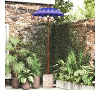 vidaXL Paraguas balinés con base Azul 95 x 95 x 260 cm Algodón