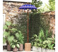 vidaXL Paraguas balinés con base Azul 95 x 95 x 260 cm Algodón