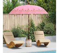 vidaXL Paraguas balinés con base Rosa 215 x 215 x 260 cm Algodón
