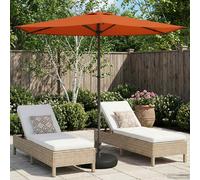 vidaXL Paraguas de Jardín con Base 270 x 270 cm Poliéster Rectangular