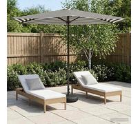 vidaXL: Sombrilla de jardín con base, 270 x 270 cm, de poliéster, de forma rectangular