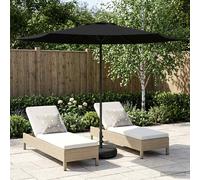 vidaXL: Sombrilla de jardín con base, 300 x 300 cm, de poliéster, de forma rectangular