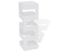 vidaXL Paragüero cuadrado soporte de bastones acero blanco 48,5 cm