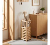 vidaXL Paragüero de madera maciza de nogal 18x18x50 cm