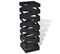 vidaXL Paragüero modelo cuadrado de acero altura 48.5 cm guarda bastones Color Negro, Blanco,