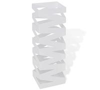 vidaXL Paragüero cubo cuadrado de acero blanco 48,5 cm