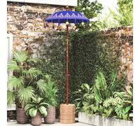 vidaXL Parasol Balinés 125 x 125 x 260 cm Algodón Redondo Azul