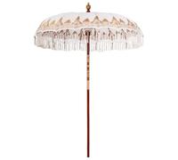 vidaXL Parasol balinés Crema – 190 x 190 x 260 cm – Algodón