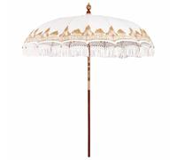 vidaXL Parasol balinés Crema 215 x 215 x 260 cm Algodón para exterior