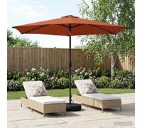 vidaXL Parasol de jardín con luces LED y base 300 x 300 cm Poliéster