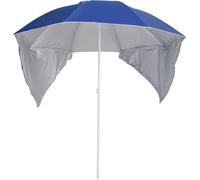 vidaXL Parasol de playa con paneles laterales, color azul, 215 cm