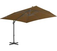 vidaXL Parasol para jardín con mástil de aluminio, 300x300 cm, color beige