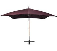 vidaXL Parasol para pérgola con mástil, color burdeos, 3x3 metros, madera maciza de abeto
