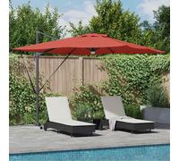 vidaXL Parasol Roma Rojo 286 x 284 x 270 cm Aluminio y poliéster