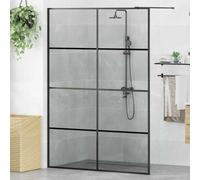 vidaXL Pared de Ducha Walk-in Negro 140 x 195 cm vidrio templado