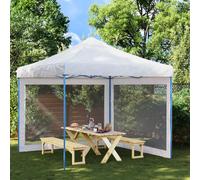 vidaXL Pared lateral de carpa de fiesta 2 uds malla blanco y negra