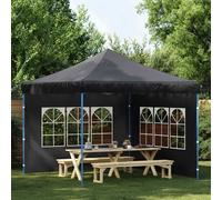 vidaXL Pared lateral de carpa de fiesta con ventana 2 uds PE antracita