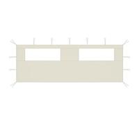vidaXL Pared Lateral de Cenador con Ventana Tienda Toldo Pabellón Carpa Gazebo Fiesta Accesorio Jardín Patio Cerramientos Crema 6x2 m