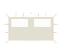 vidaXL Pared Lateral de Cenador con Ventana Tienda Toldo Pabellón Carpa Gazebo Fiesta Accesorio Jardín Patio Cerramientos Crema 4x2 m