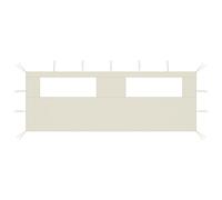 vidaXL Pared Lateral de Cenador con Ventana Tienda Toldo Pabellón Carpa Gazebo Fiesta Accesorio Jardín Patio Cerramientos Crema 6x2 m