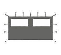vidaXL Pared lateral para cenador con ventana Gris antracita 4x2 m
