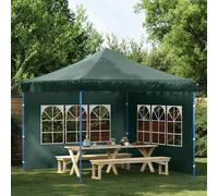vidaXL Paredes laterales de carpa de fiesta con ventana 2 uds PE verde