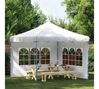 vidaXL Paredes laterales de carpa de fiesta con ventana 2uds PE blanco