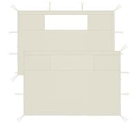 vidaXL 2X Paredes Laterales de Cenador con Ventana Tienda Toldo Pabellón Panel Exterior Carpa Fiesta Accesorio Jardín Patio Cerramientos Crema