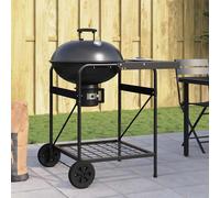 vidaXL Parrilla al aire libre con rueda Negro 91 x 71 x 107 cm Metal