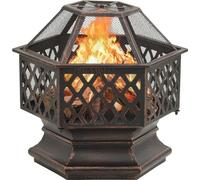 vidaXL: Parrilla para fuego con gancho para colgar, estilo rústico, 62x54x56 cm, acero, tamaño XXL