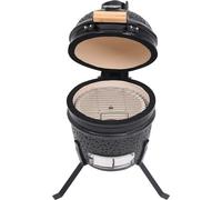 vidaXL Parrilla y ahumador Kamado 2 en 1, cerámica, 56 cm, color
